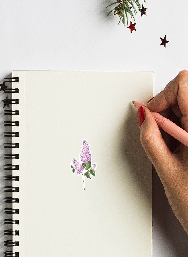 GUVSPTI Lilac Flower Stickers 1in for Scrapbooking, Arts, Craft, Kids DIY, Calendars Journals - Image 3